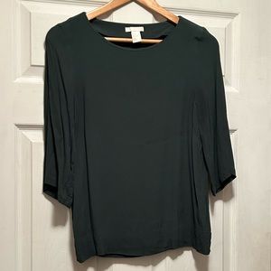 Emerald Green 3/4 Sleeve Blouse